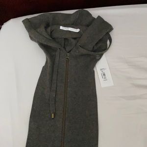 Army color cashmere hoodie accessory.